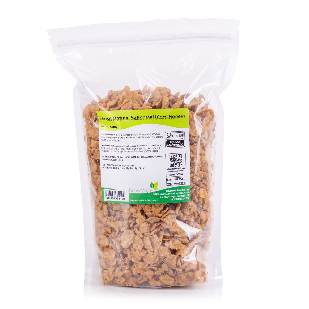 Cereal Matinal Sabor Mel (Corn Honey) 500g - Imagem 3