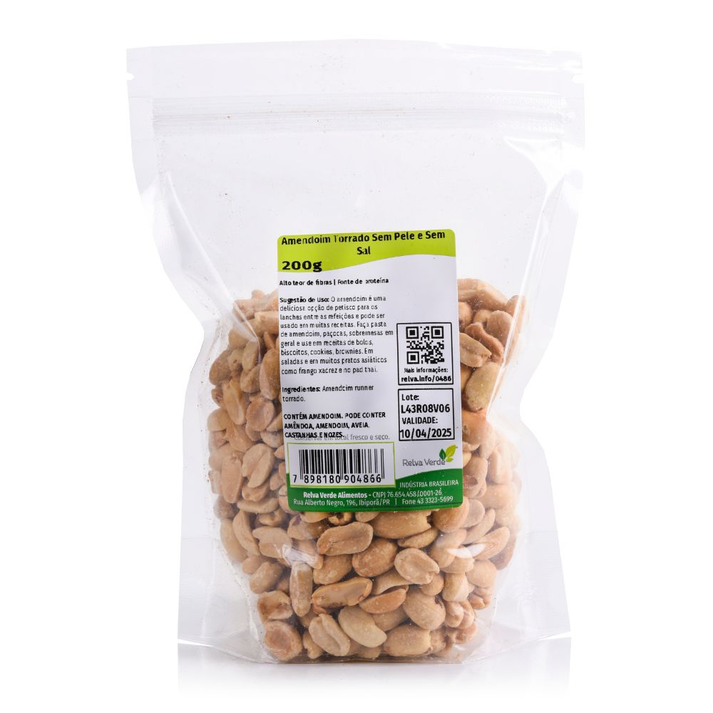 Amendoim Torrado Sem Pele e Sem Sal 200g - Imagem 3