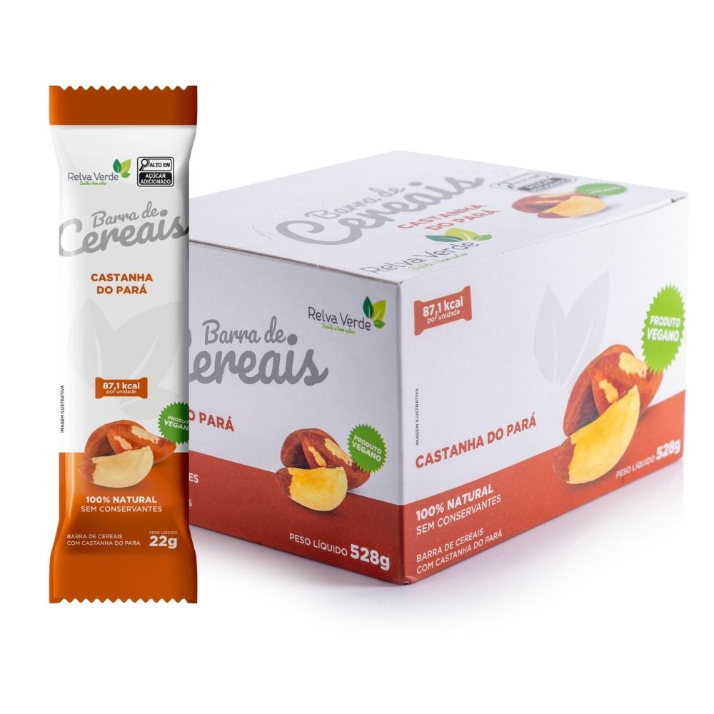 Barra de Cereais Vegana com Castanha do Pará (display 24unid)