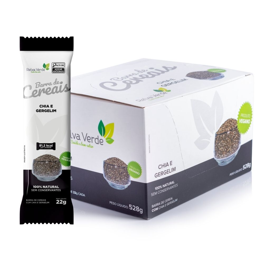 Barra de Cereais Vegana com Chia e Gergelim (display 24unid)