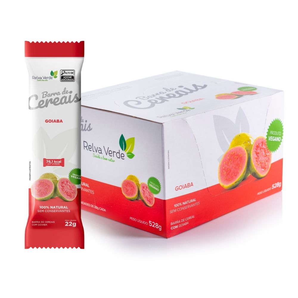 Barra de Cereais Vegana com Goiaba (display 24unid)