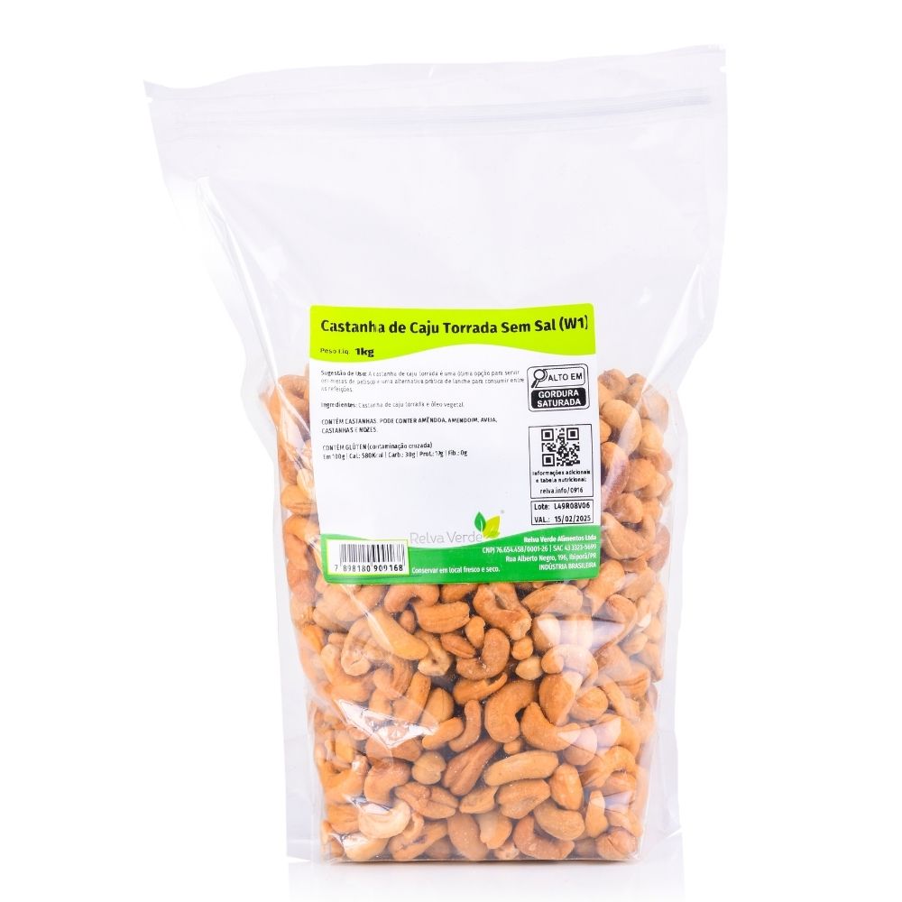 Castanha de Caju Torrada Sem Sal (W1) 1kg - Imagem 3