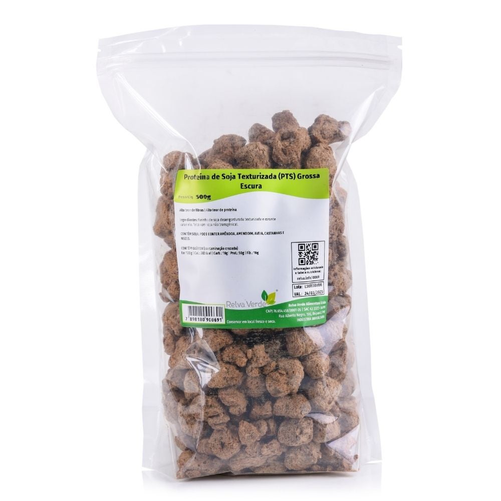 Proteína de Soja Texturizada (PTS) Grossa Escura 500g - Imagem 3