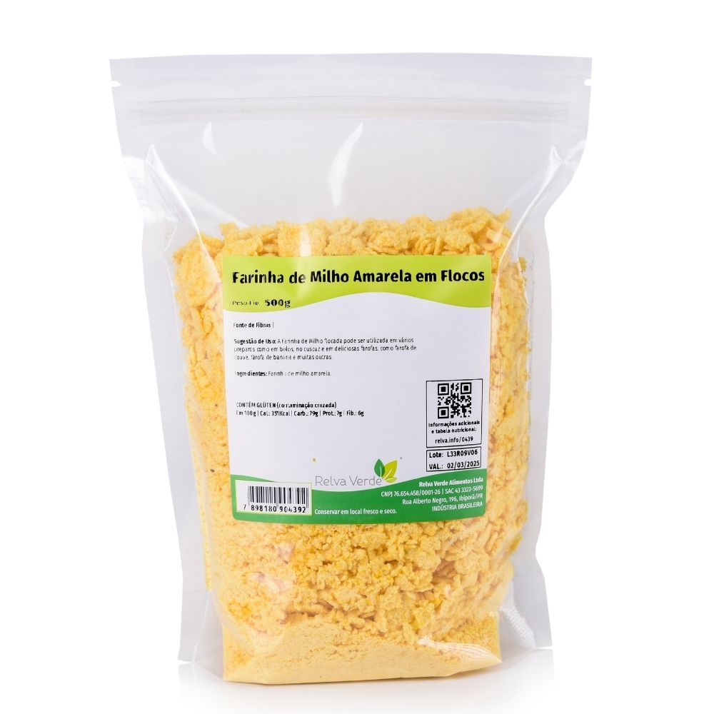 Farinha de Milho Amarela em Flocos 500g - Imagem 3