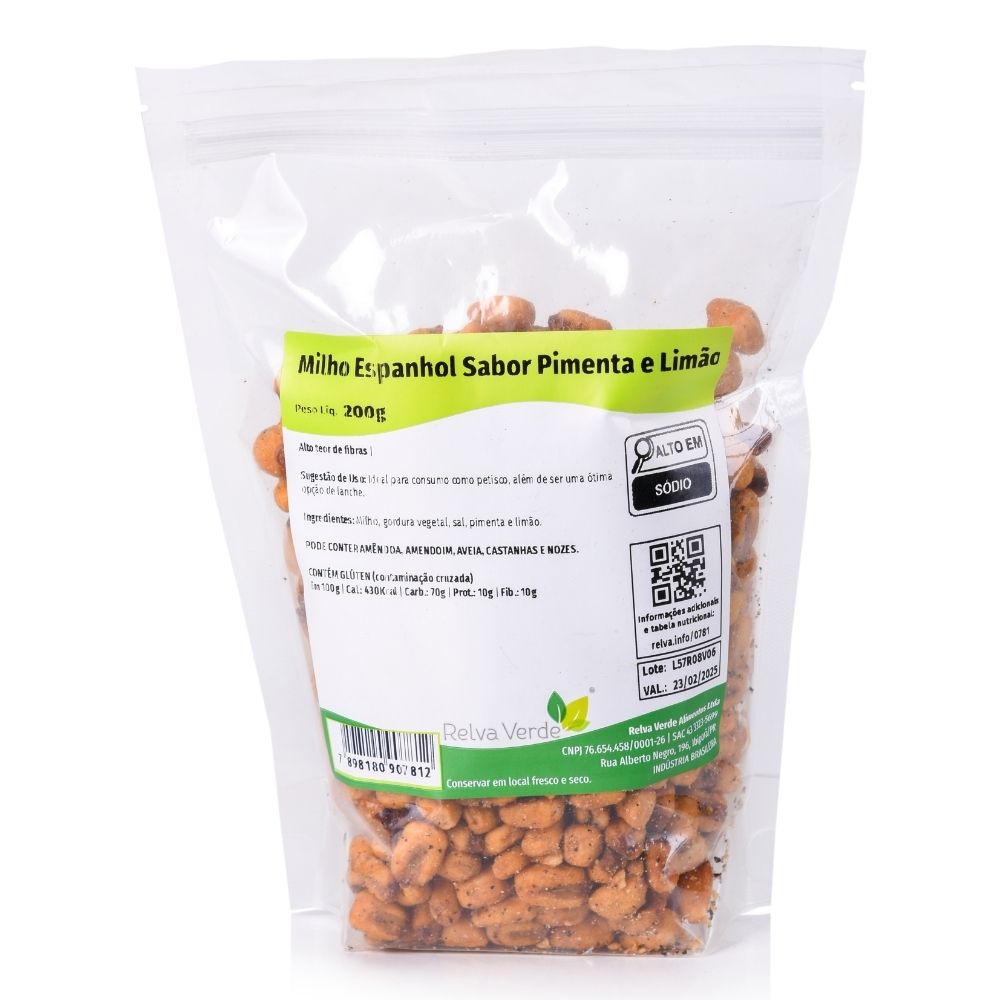 Milho Espanhol Sabor Pimenta e Limão 200g - Imagem 3