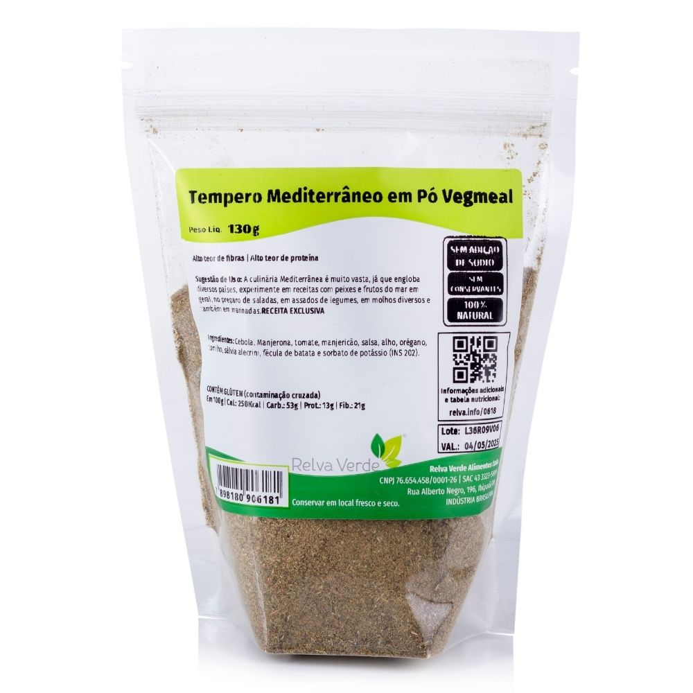 Tempero Mediterrâneo em Pó Zero Adição de Sal Vegmeal 130g - Imagem 2
