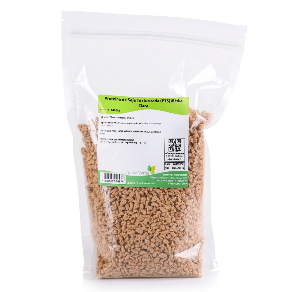 Proteína de Soja Texturizada (PTS) Média Clara 500g - Imagem 3