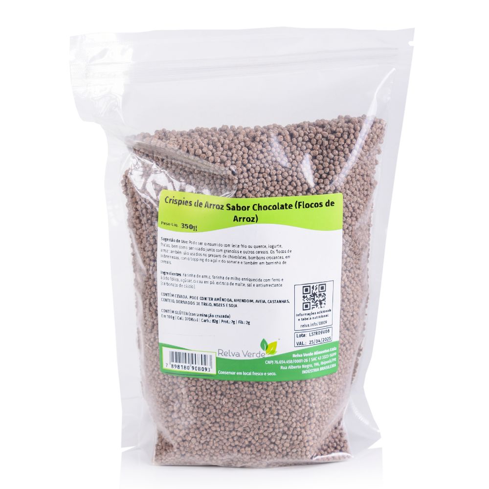 Crispies de Arroz Sabor Chocolate (Flocos de Arroz) 350g - Imagem 3