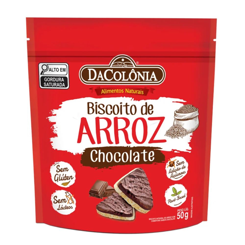 Biscoito de Arroz com Chocolate DaColônia 50g