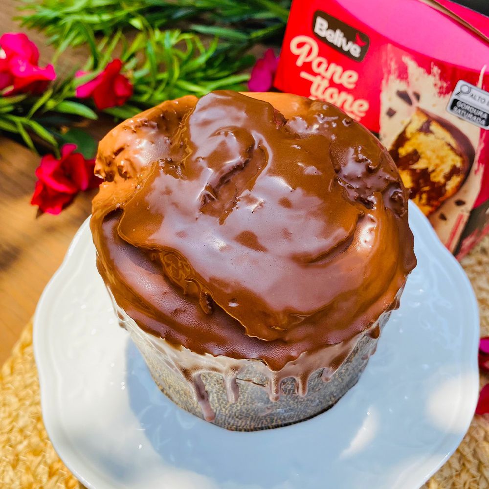 Panettone com Brownie e Gotas de Chocolate Zero Açúcar Belive 420g - Imagem 2