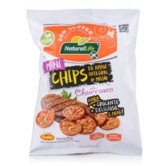 Mini Chips de Arroz Integral e Milho Sabor Churrasco Natural Life 35g