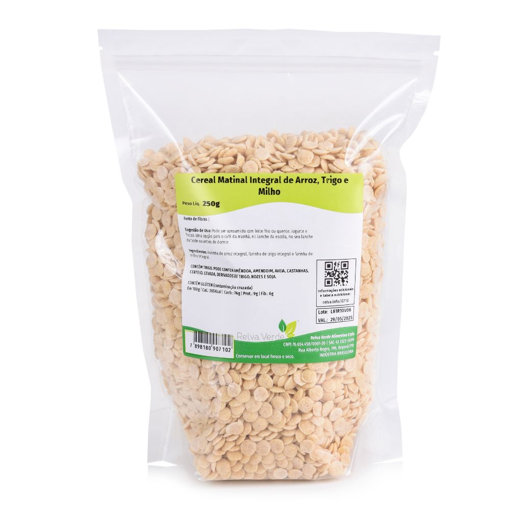 Cereal Matinal Integral de Arroz, Trigo e Milho 250g - Imagem 3