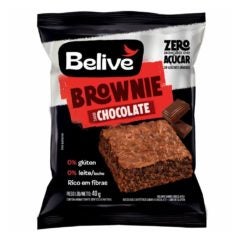 Brownie Zero Açúcar Sabor Chocolate Belive 40g