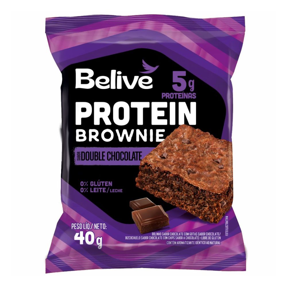 Brownie Proteico Sabor Double Chocolate Belive 40g
