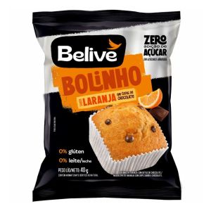 Bolinho Sem Açúcar Sabor Laranja com Gotas de Chocolate Belive 40g