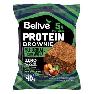 Brownie Proteico Zero Açúcar Sabor Chocolate com Avelã Belive 40g