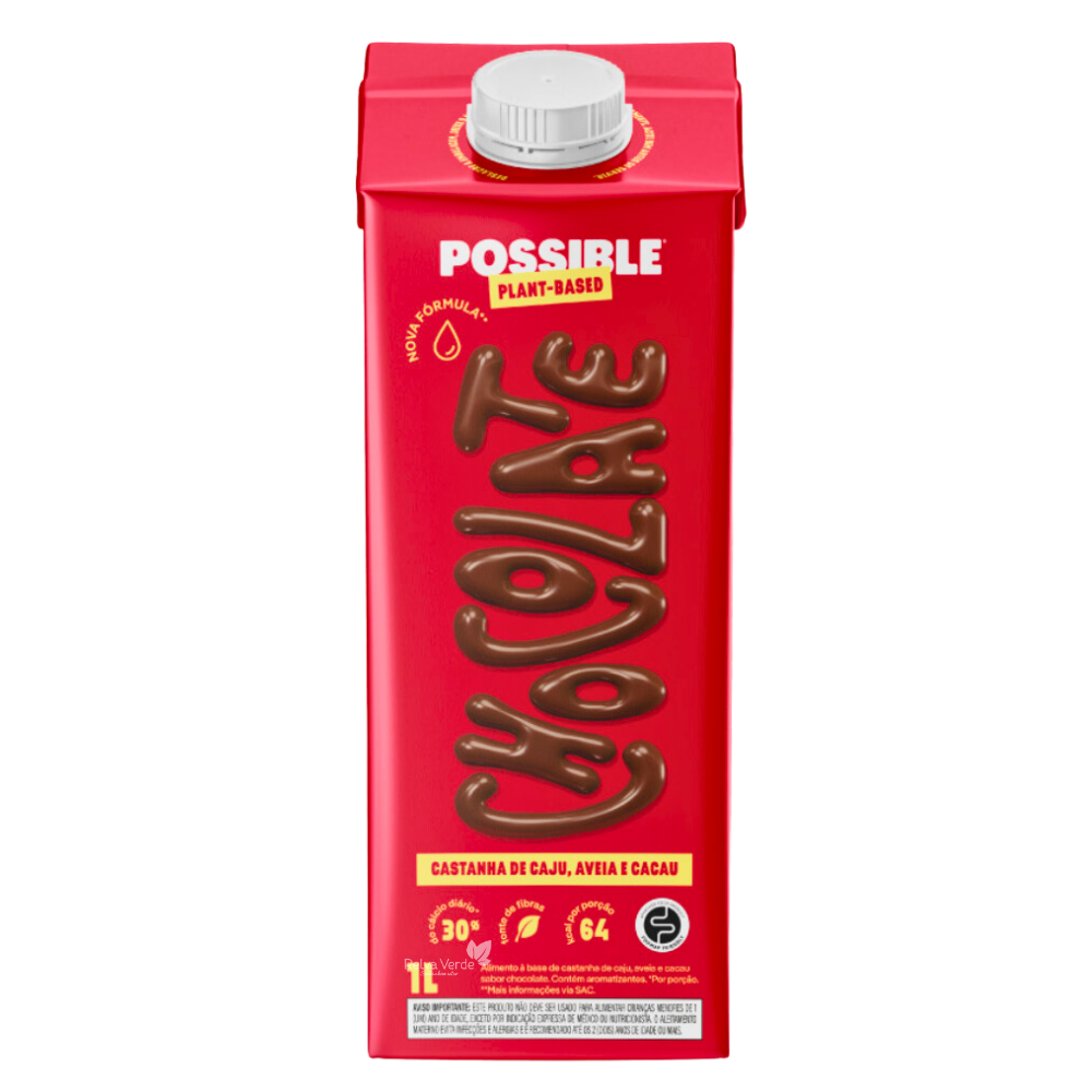 Bebida de Castanha de Caju Sabor Chocolate sem Leite Possible 1L