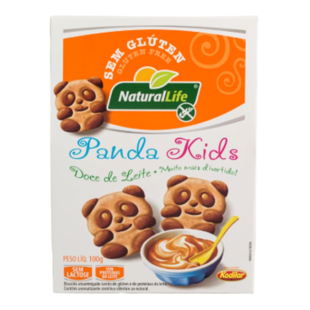 Biscoito Panda Kids sabor Doce de Leite Natural Life 100g