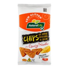 Chips de Arroz Integral e Milho Sabor Queijo Nacho Natural Life 70g