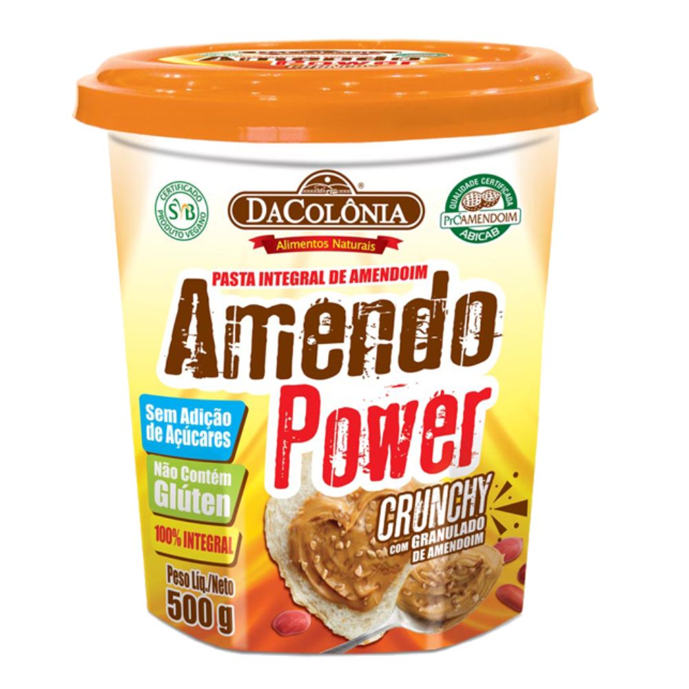 Pasta de Amendoim Crocante Amendo Power Crunchy DaColônia 500g