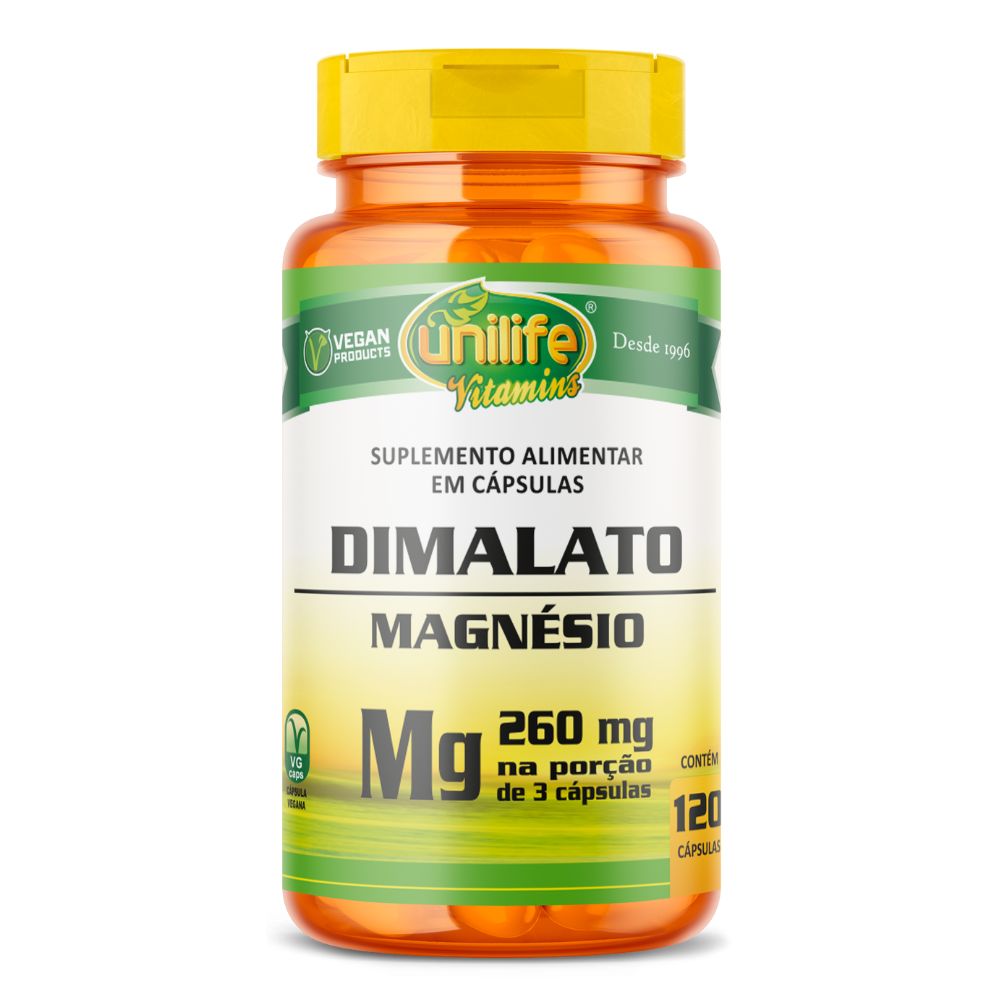Magnésio Dimalato Unilife 120 cápsulas