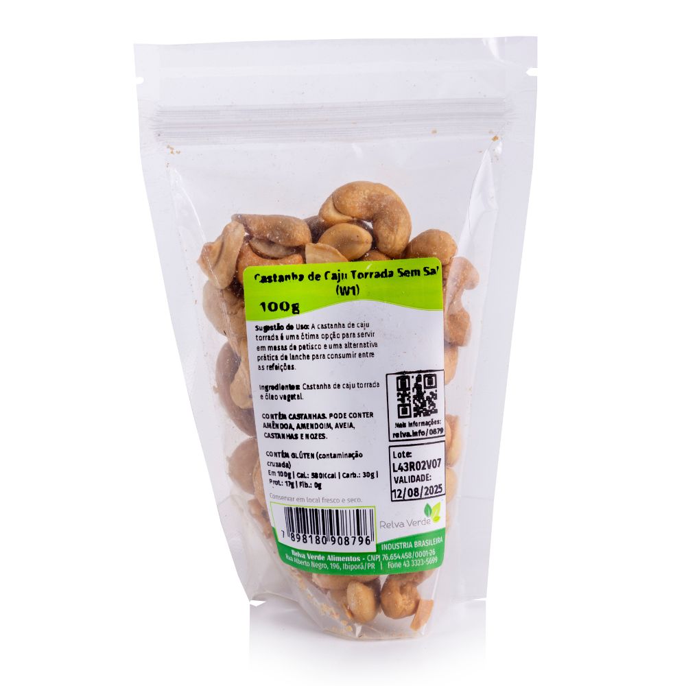 Castanha de Caju Torrada Sem Sal (W1) 100g - Imagem 3