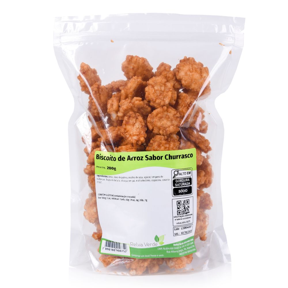 Biscoito de Arroz Sabor Churrasco 200g - Imagem 3