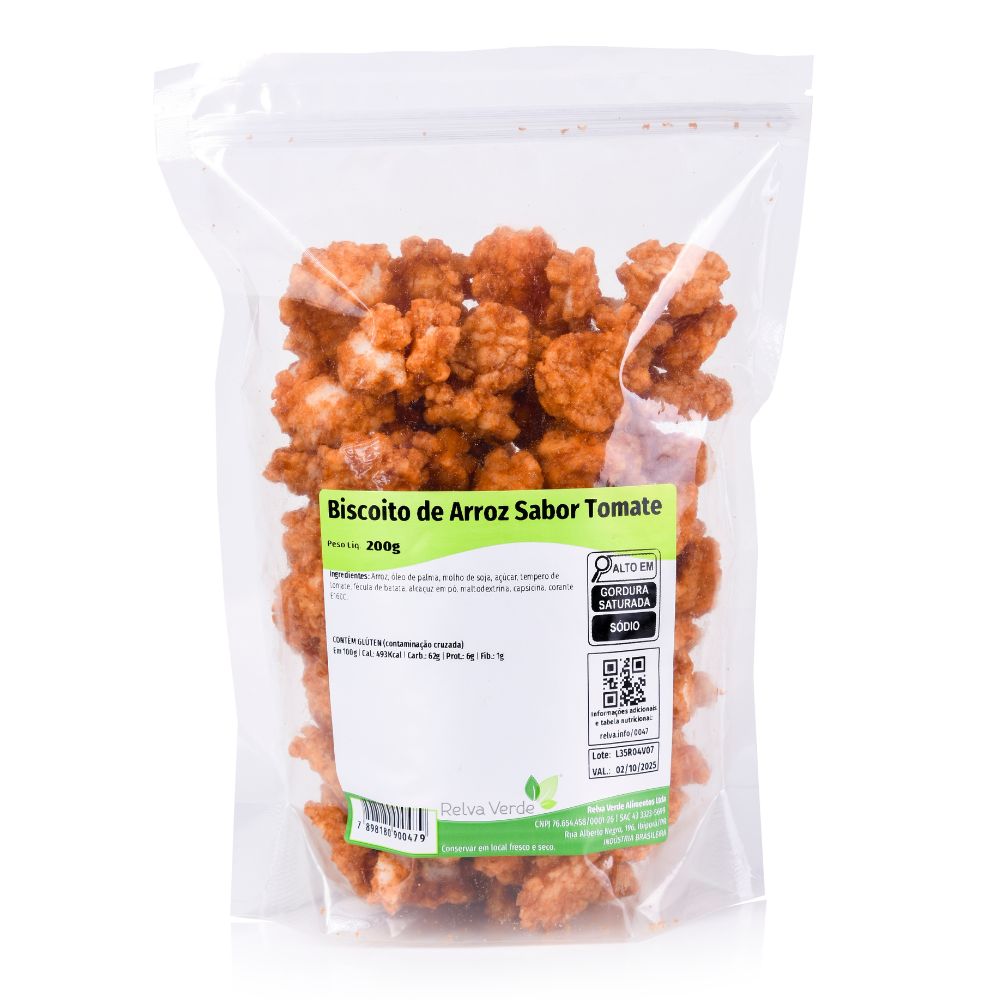Biscoito de Arroz Sabor Tomate 200g - Imagem 3