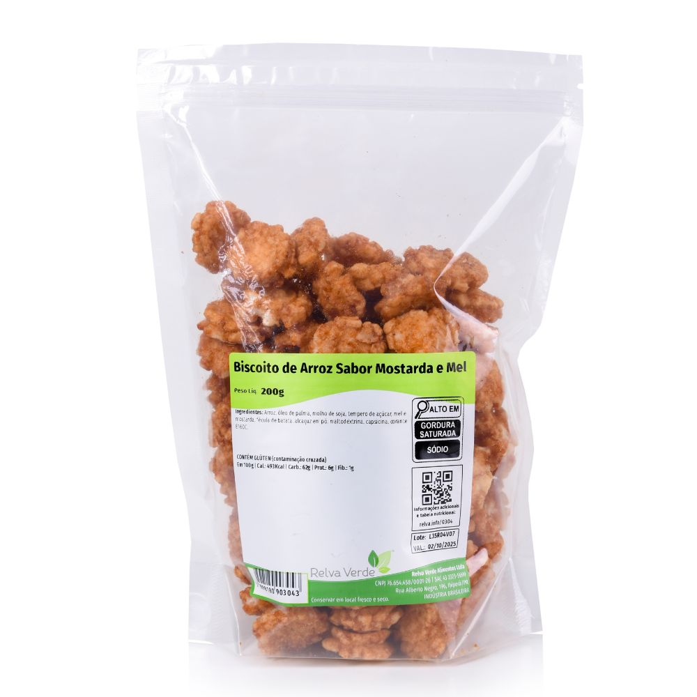 Biscoito de Arroz Sabor Mostarda e Mel 200g - Imagem 3