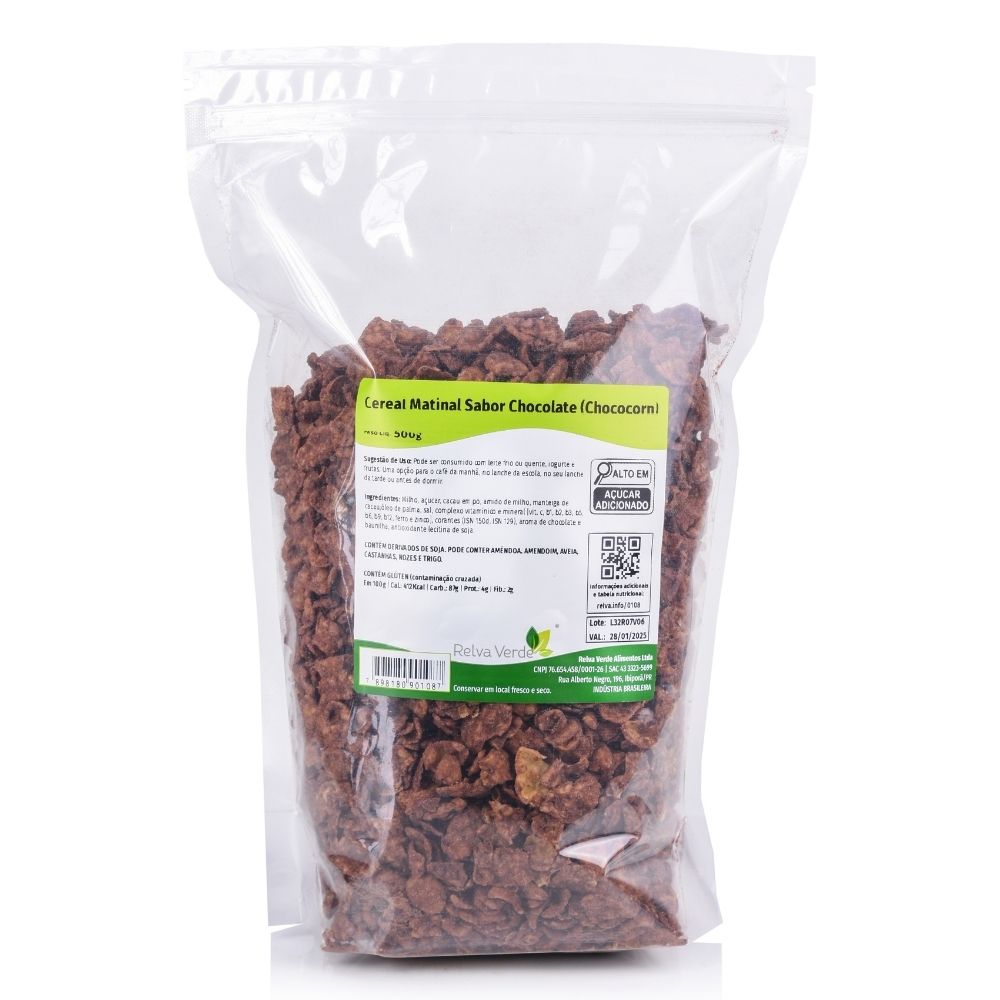 Cereal Matinal Sabor Chocolate (Chococorn) 500g - Imagem 3