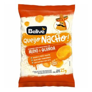 Salgadinho de Milho e Quinoa com Vitaminas Sabor Queijo Nacho Belive 25g