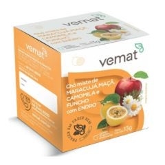 Chá Misto Maracujá, Maçã, Camomila e Funcho com Endro Vemat 10 Sachês