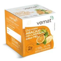 Chá Misto Abacaxi com Laranja Sabor Mel Vemat 10 Sachês