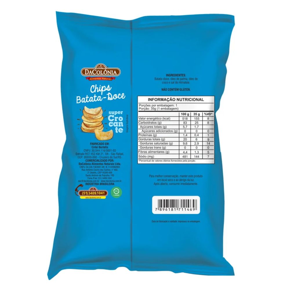 Chips de Batata Doce DaColônia 35g - Imagem 2
