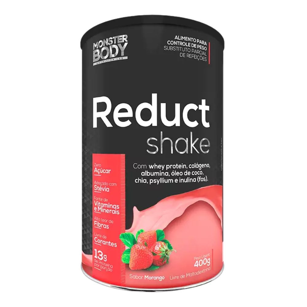 Reduct Shake com Colágeno, Whey e Albumina Sabor Morango SupraErvas 400g