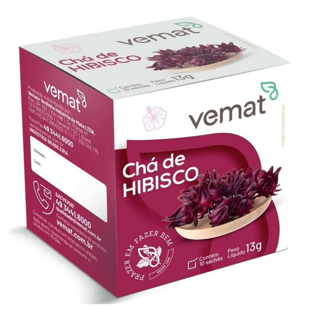 Chá de Hibisco Vemat 10 Sachês