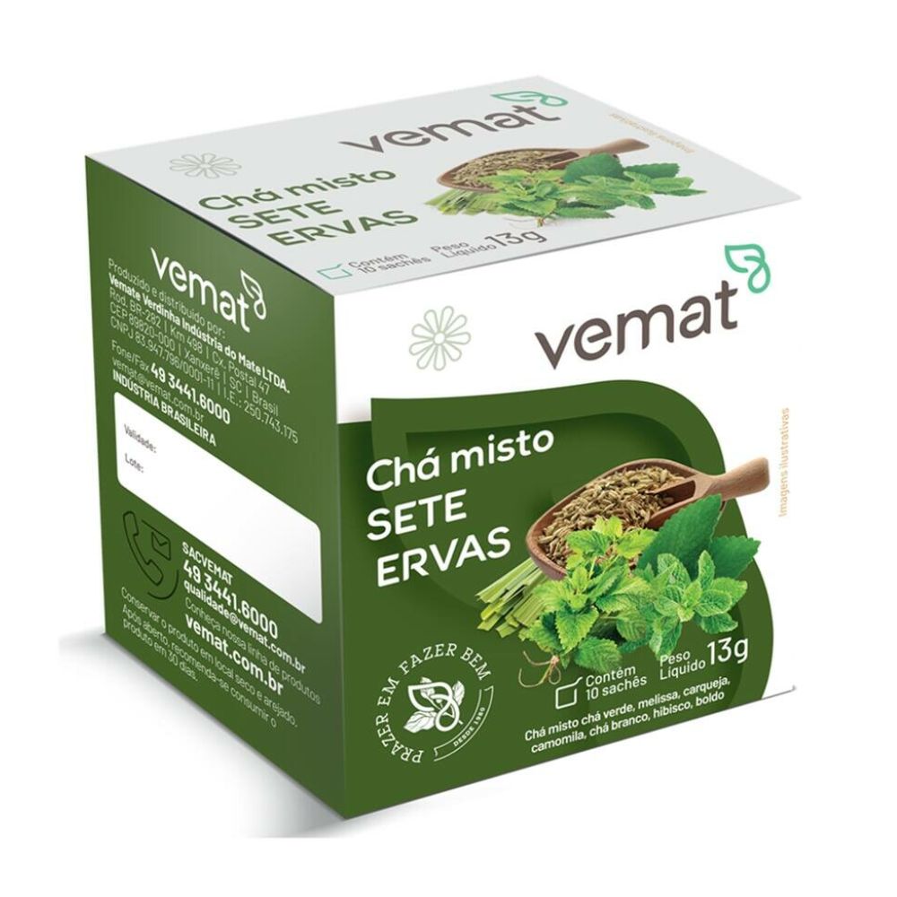Chá Misto Sete Ervas Vemat 10 Sachês