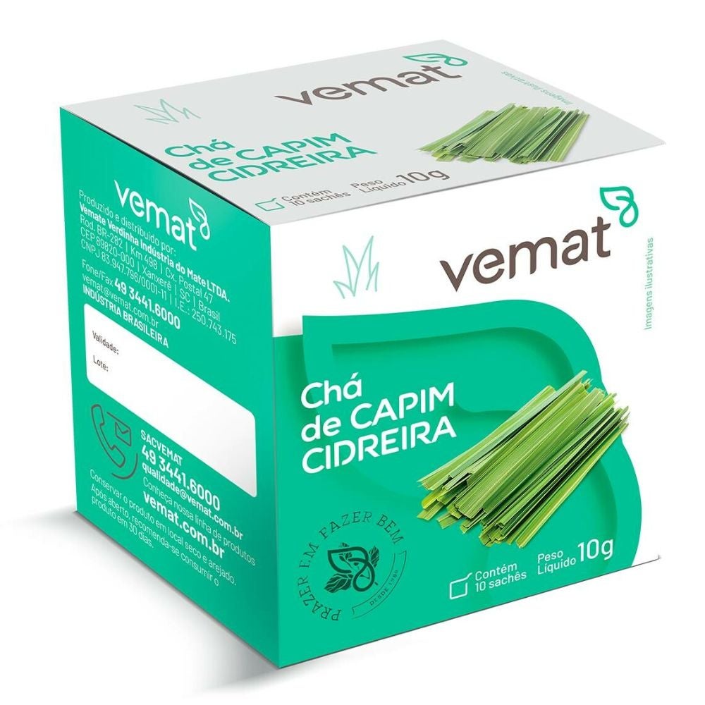 Chá de Capim Cidreira Vemat 10 Sachês
