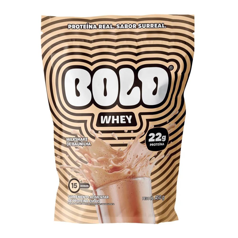 Suplemento Alimentar de Proteína Whey sabor Milkshake de Baunilha Bold 450g
