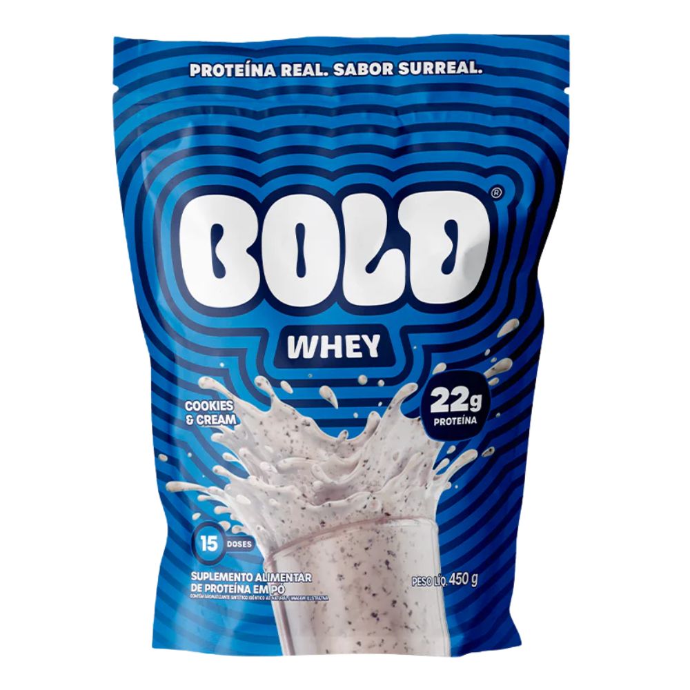 Suplemento Alimentar de Proteína Whey sabor Cookies e Cream Bold 450g