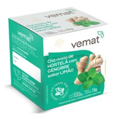 Chá Misto Hortelã com Gengibre Sabor Limão 10 Sachês Vemat