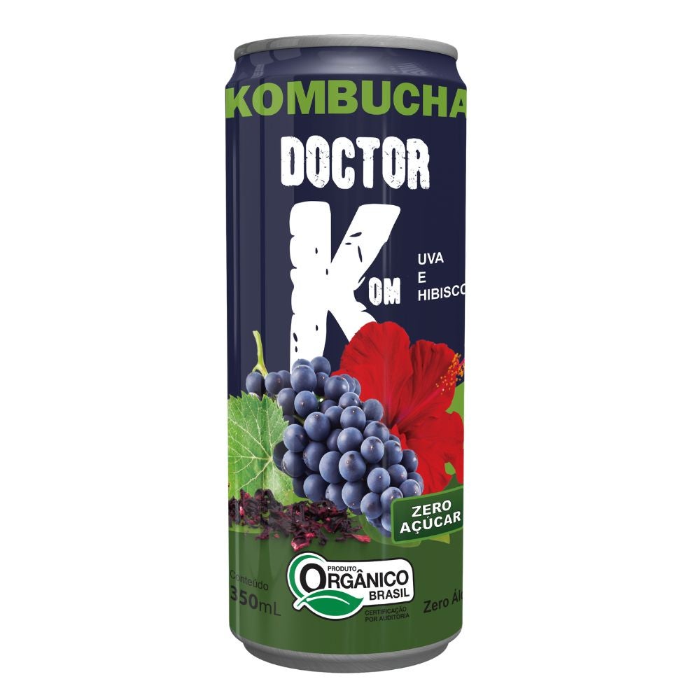 Kombucha Orgânico Sabor Uva e Hibisco Doutor K 350ml