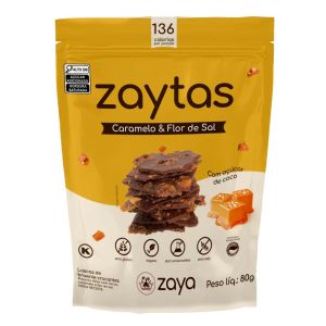 Lascas de Brownie Zaytas Sabor Caramelo e Flor de Sal Zaya 80g