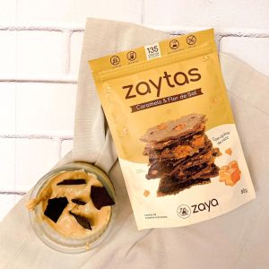 Lascas de Brownie Zaytas Sabor Caramelo e Flor de Sal Zaya 80g - Imagem 3