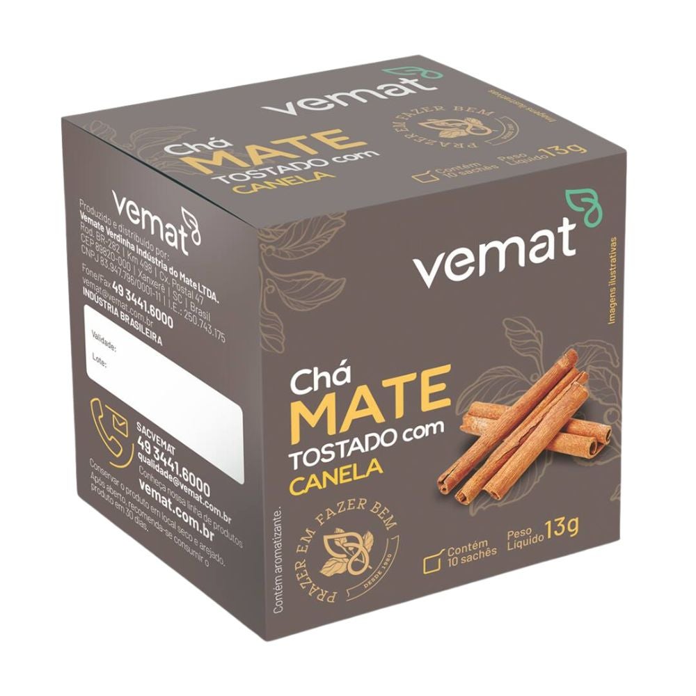 Chá Mate com Canela Vemat 10 Sachês