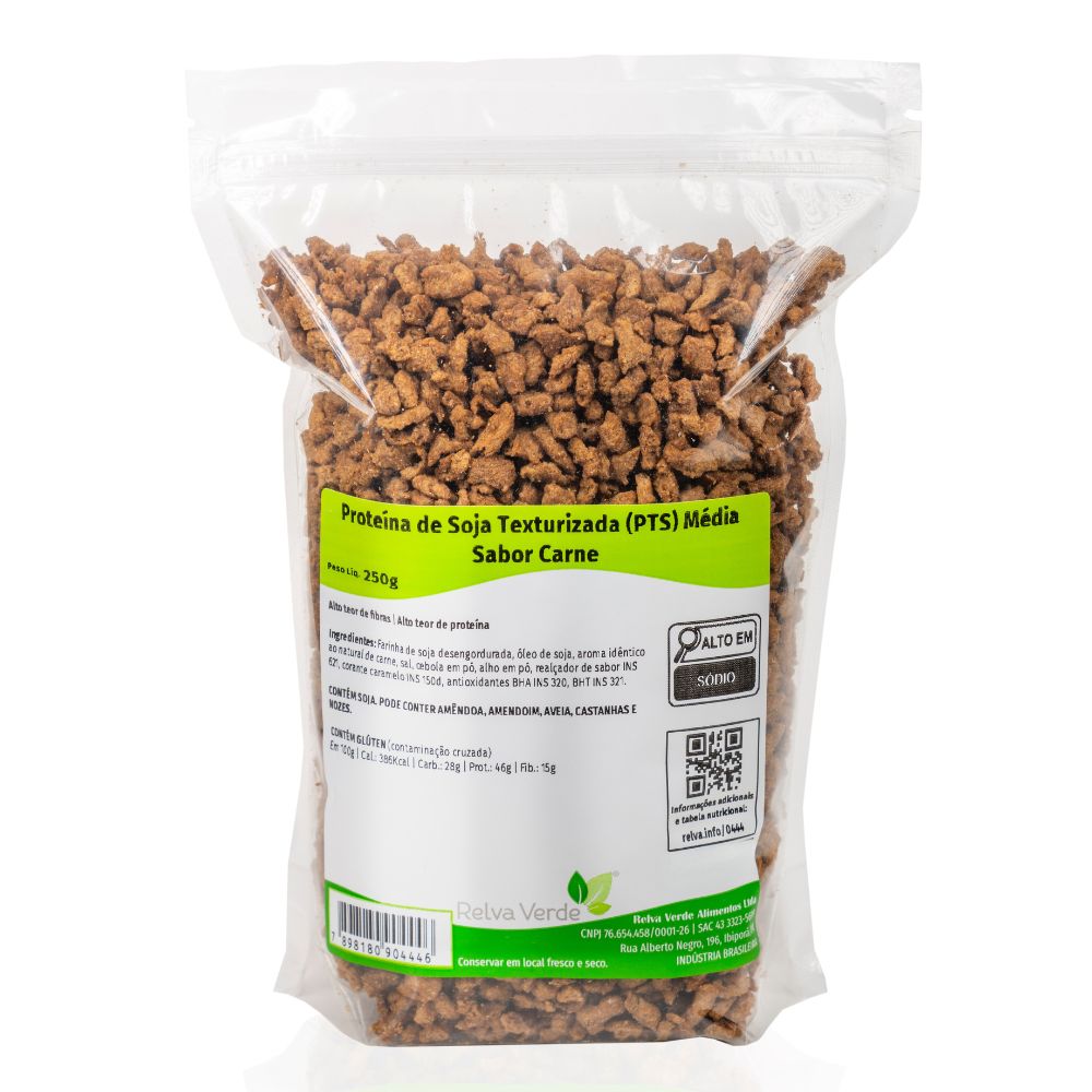 PTS Sabor Carne - Proteína de Soja Texturizada Média 250g - Imagem 3