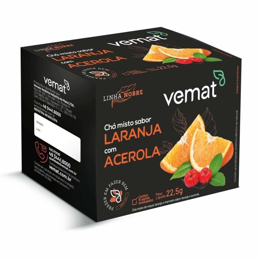 Chá Misto Sabor Laranja com Acerola Vemat 15 Sachês