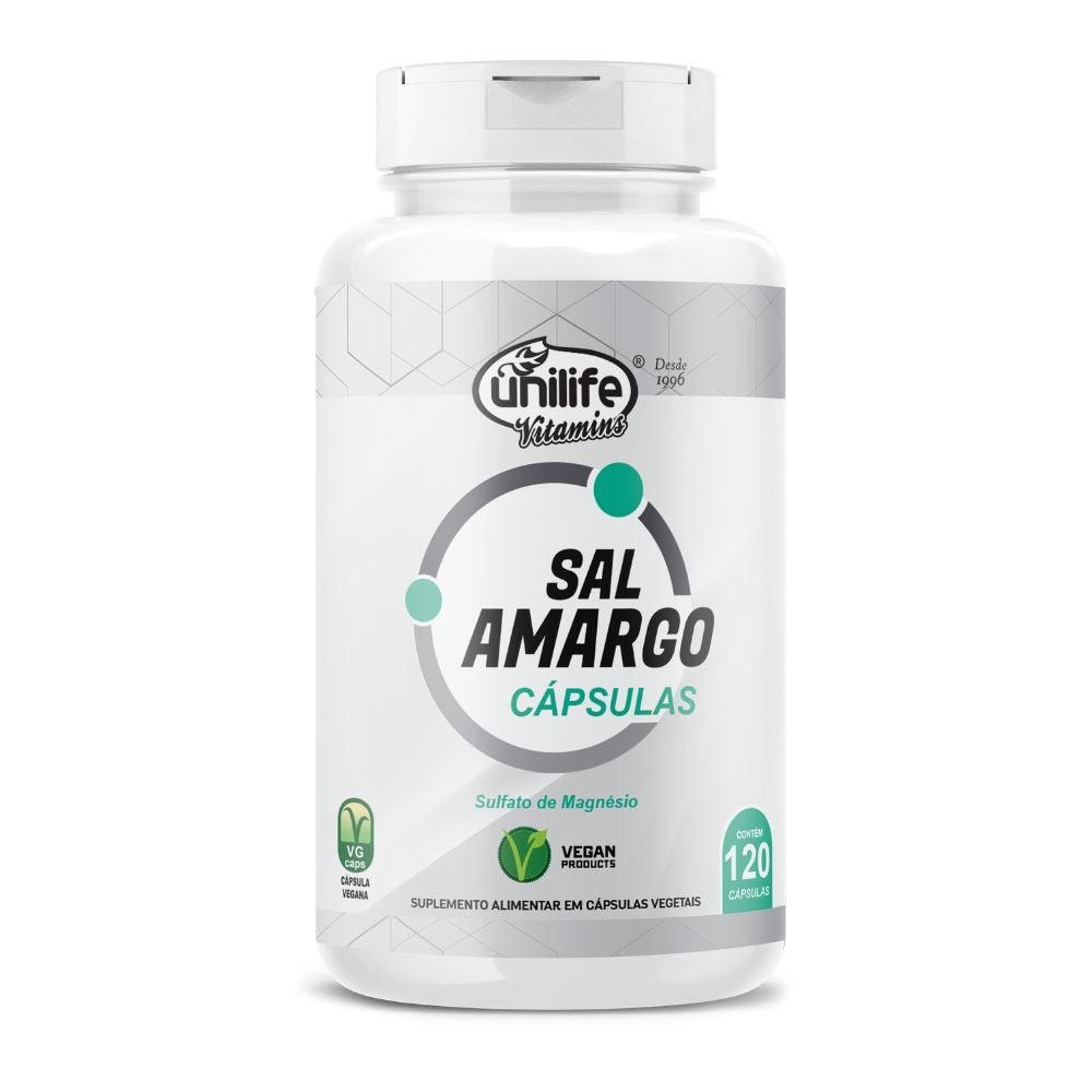 Sal Amargo (Sulfato de magnésio) Unilife 120 Cápsulas