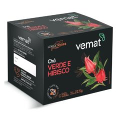 Chá Verde e Hibisco Vemat 15 Sachês