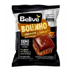 Bolinho Sabor Doce de Leite com Cobertura de Chocolate Sem Açúcar Belive 45g